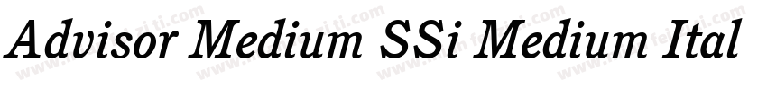 Advisor Medium SSi Medium Italic字体转换